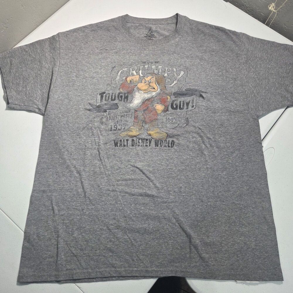Walt Disney World Grumpy T-Shirt Mens XL Gray Tough Guy Snow White Graphic Tee